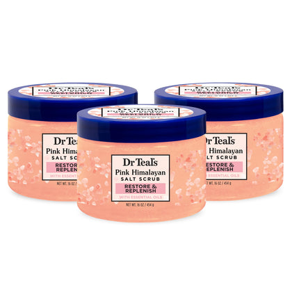 Gommage corporel Dr Teal's au sel de l'Himalaya rose, vue de face