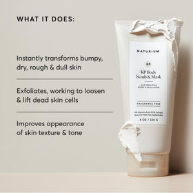Gommage corporel KP de Naturium sur peau humide