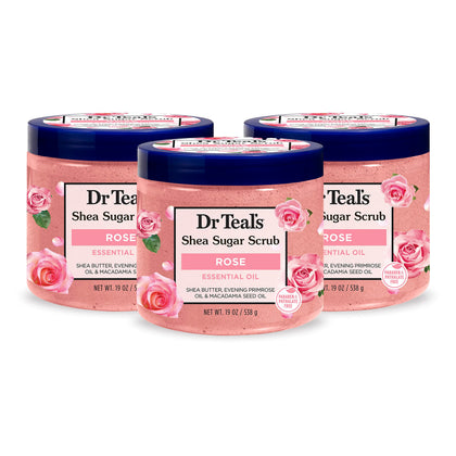 Gommage corporel sucré au karité rose Dr Teal's, emballage avant