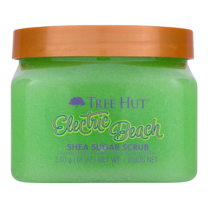 Gommage corporel Tree Hut Électrique Beach 608g avec packaging vibrant
