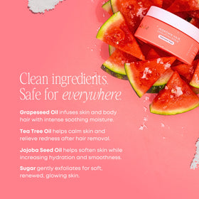 Gommage exfoliant à l'eau de pastèque sur les jambes
