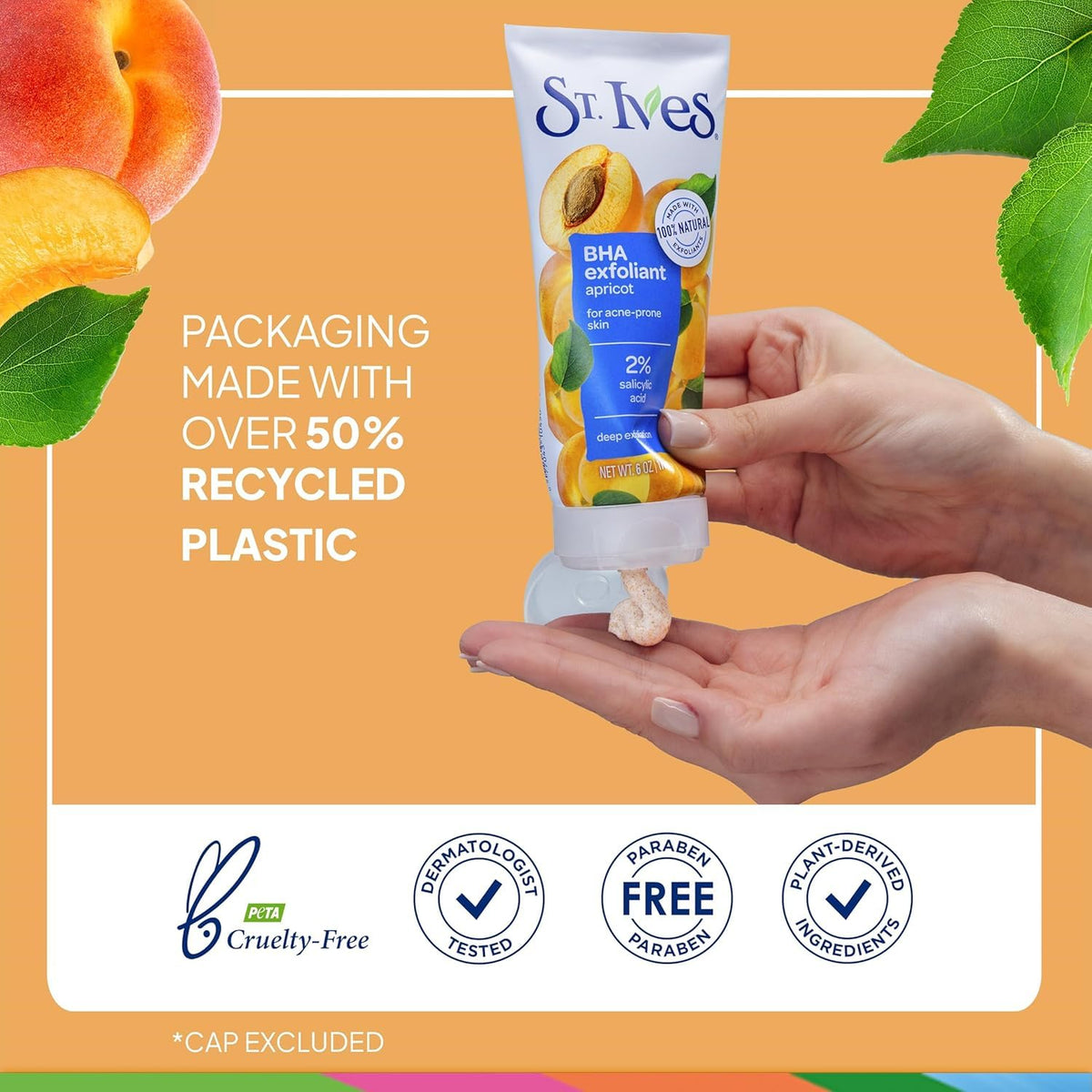 Gommage St. Ives en utilisation sur le visage