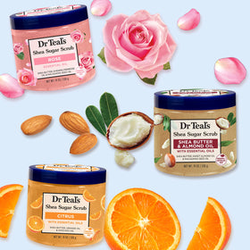Gommage sucré Dr Teal's en application sur la peau