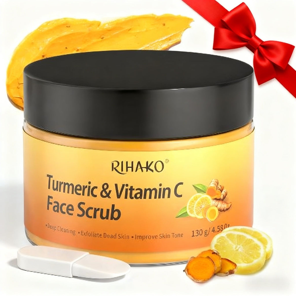 Gommage Visage RIHAKO au Curcuma 200g, packaging avant