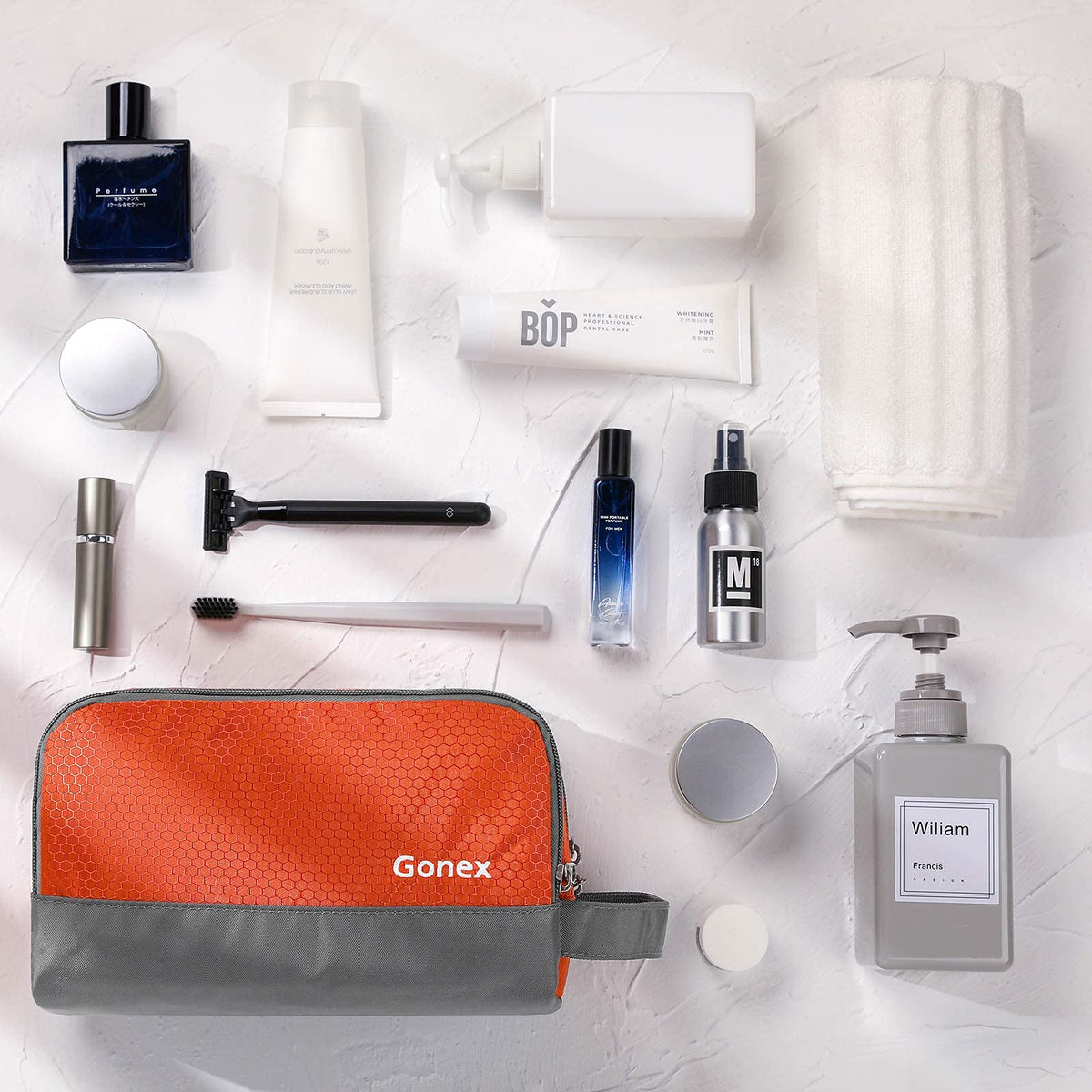 Gonex trousse de toilette compacte, dimensions 10,23 x 4,72 x 5,7 pouces