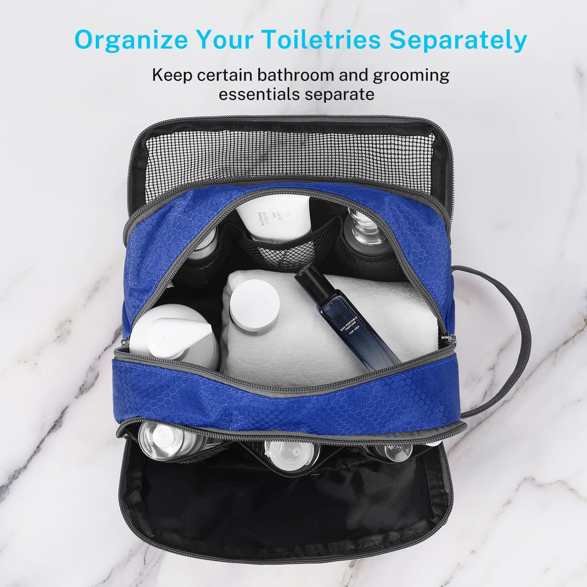 Gonex trousse de toilette pliée pour un rangement facile