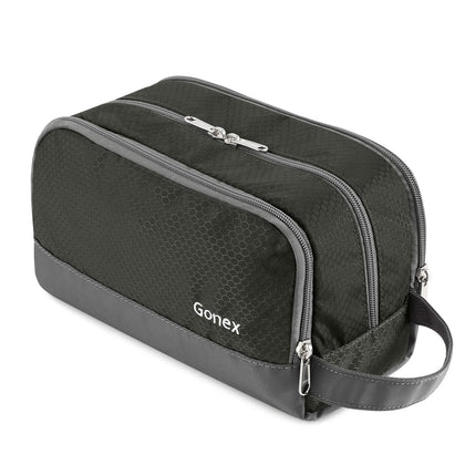 Gonex trousse de toilette voyage vue de face en nylon noir