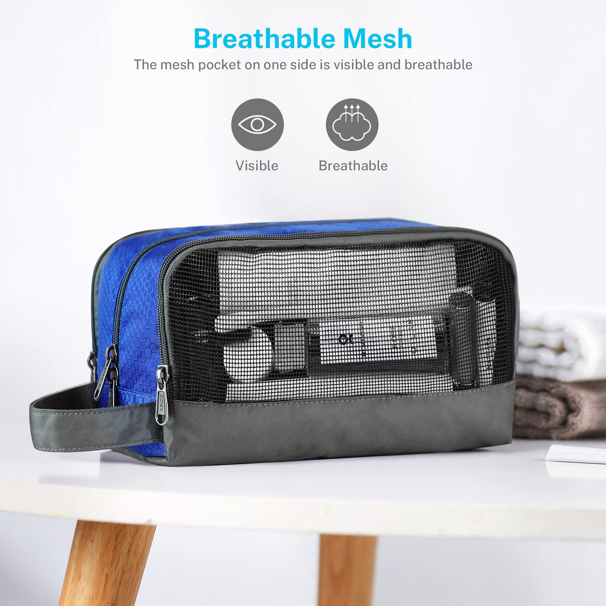 Gonex trousse de toilette vue latérale avec poignée de transport