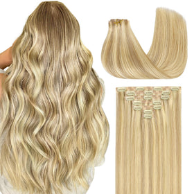 GOO GOO extensions capillaires clip-in cheveux humains 16 pouces