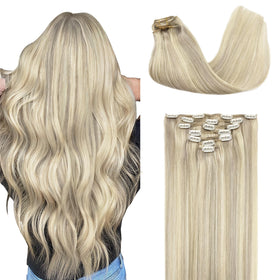 GOO GOO Extensions Clip-in Cheveux Humains 26 pouces couleur #17A/60A