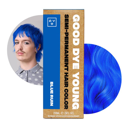 Good Dye Young coloration semi-permanente cheveux bleu 5 FL OZ vue de face