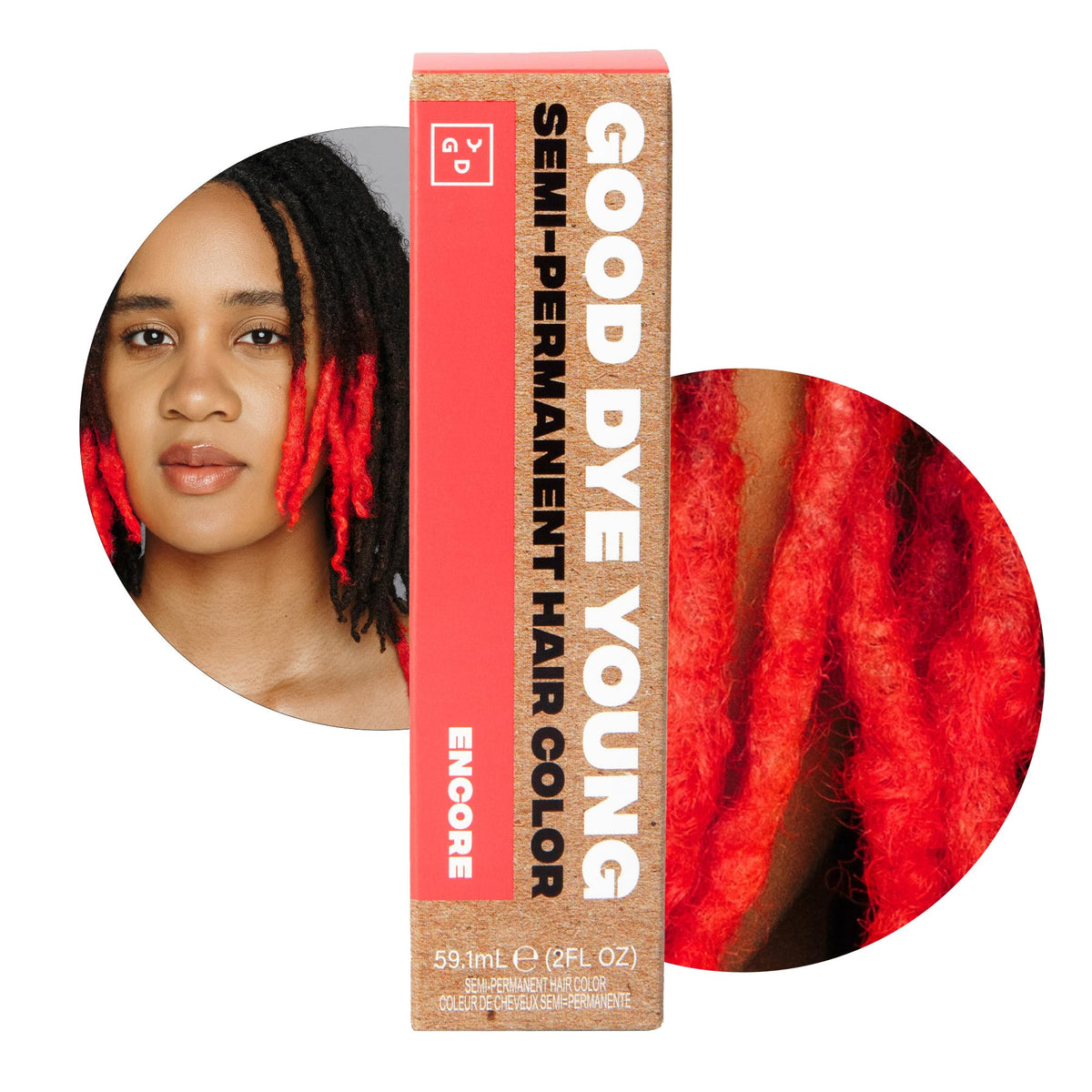 Good Dye Young Couleur de Cheveux Semi-Permanente Coral Neon 79g vue de face