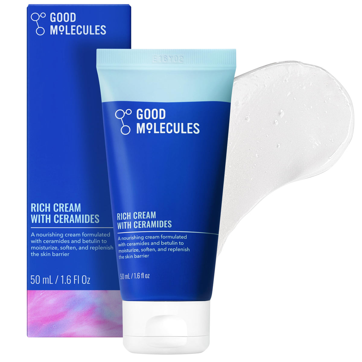 Good Molecules Crème Riche 60g vue avant avec texture crémeuse