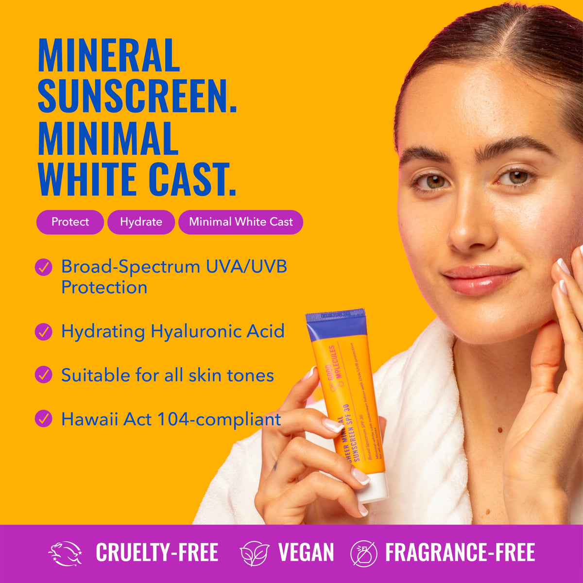 Good Molecules Crème Solaire Minérale SPF 30 arrière vue