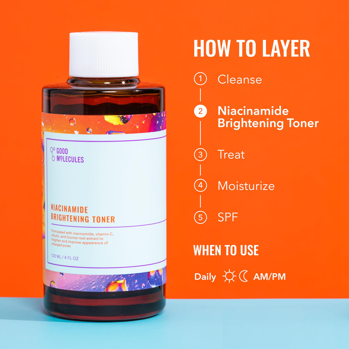 Good Molecules Toner Éclaircissant Niacinamide 30 ml avec son applicateur