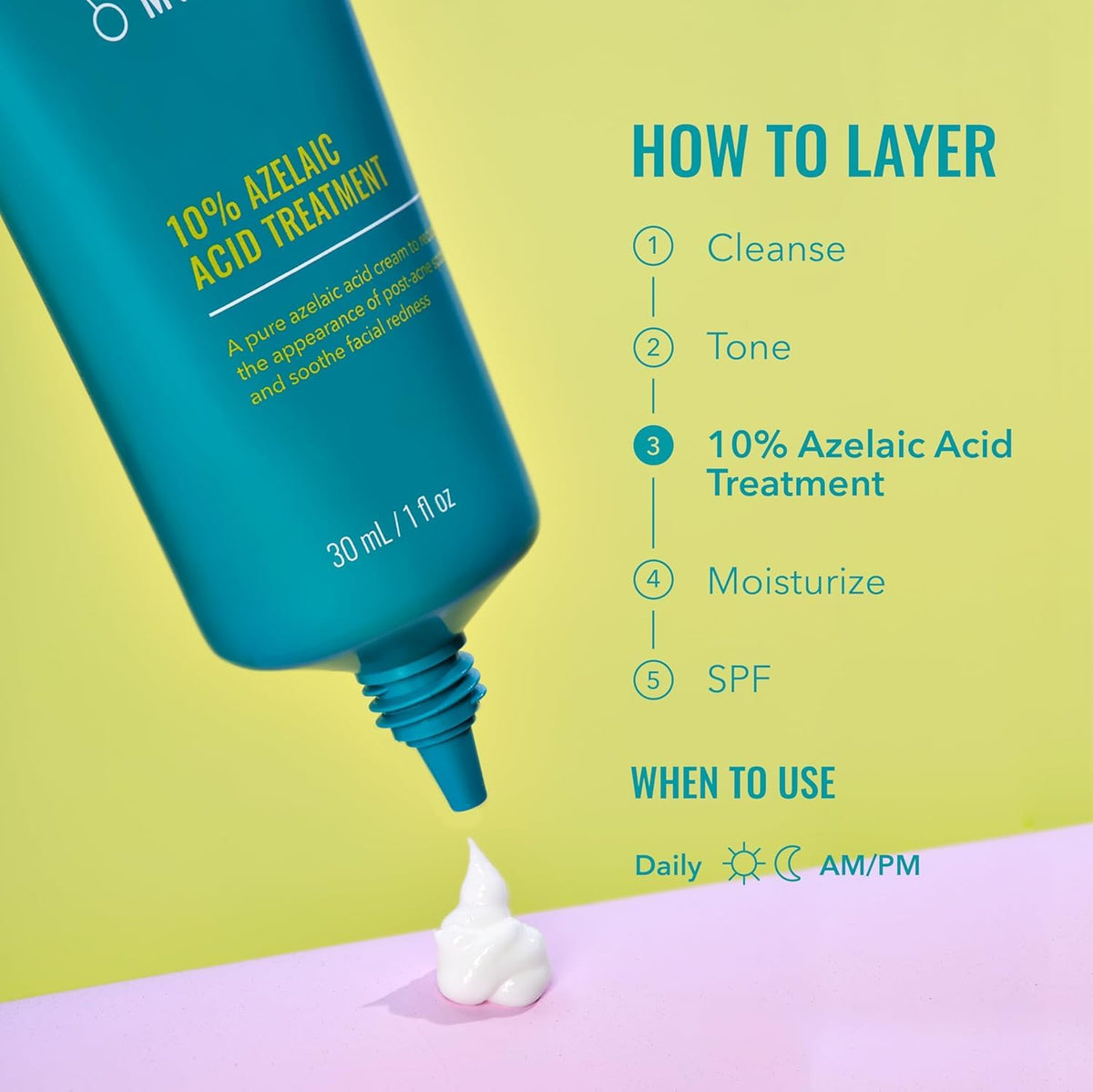 Good Molecules Traitement à l'Acide Azélaïque 10% 30 ml, produit sur fond neutre