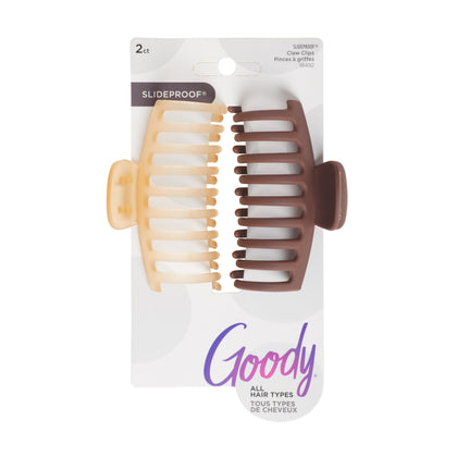 GOODY Clips à Cheveux Grands couleur rose doux et marron terreux