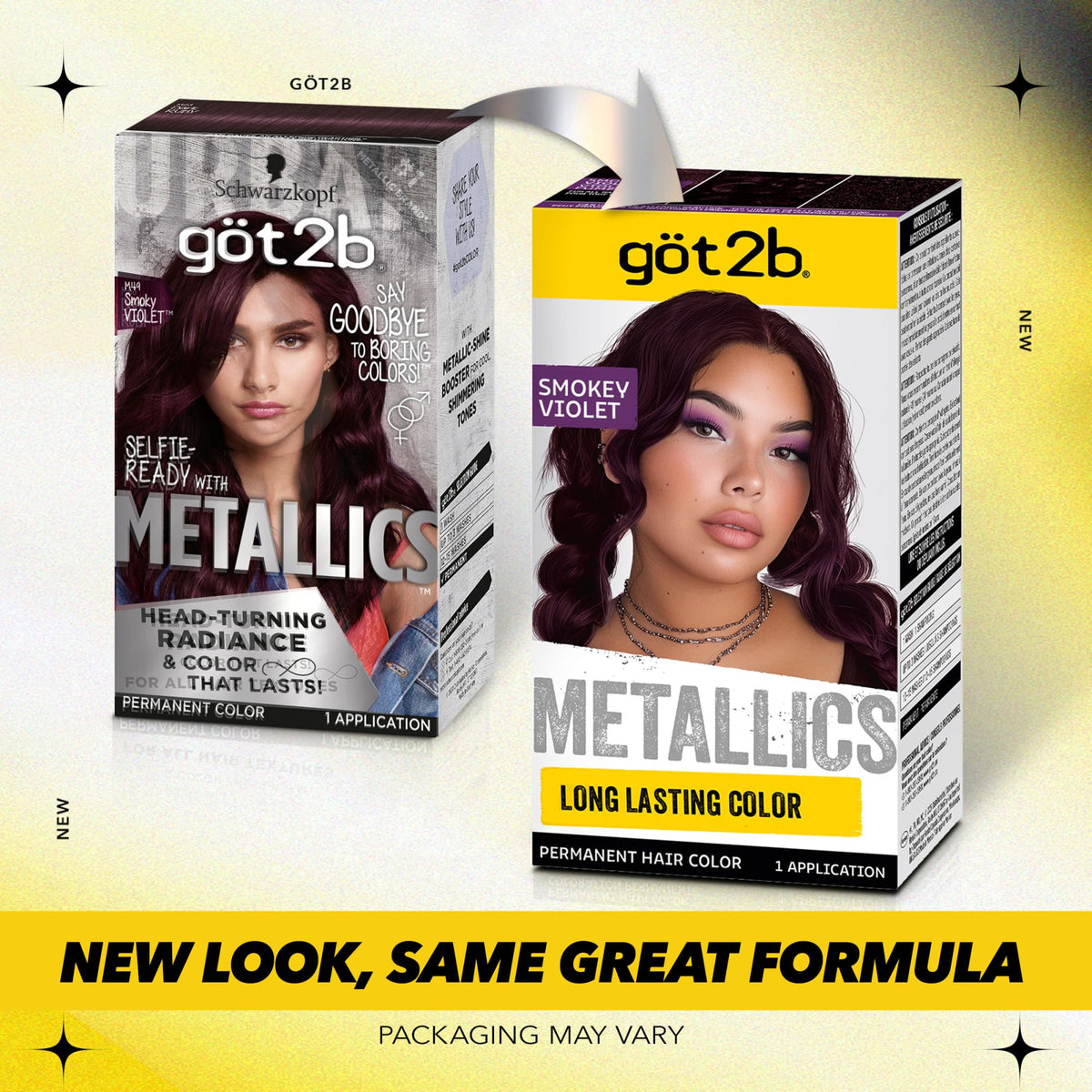 Got2B Metallics Hair Dye M49 Smoky Violet color cream tube