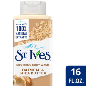 Gouttes de gel douche St. Ives sur une surface