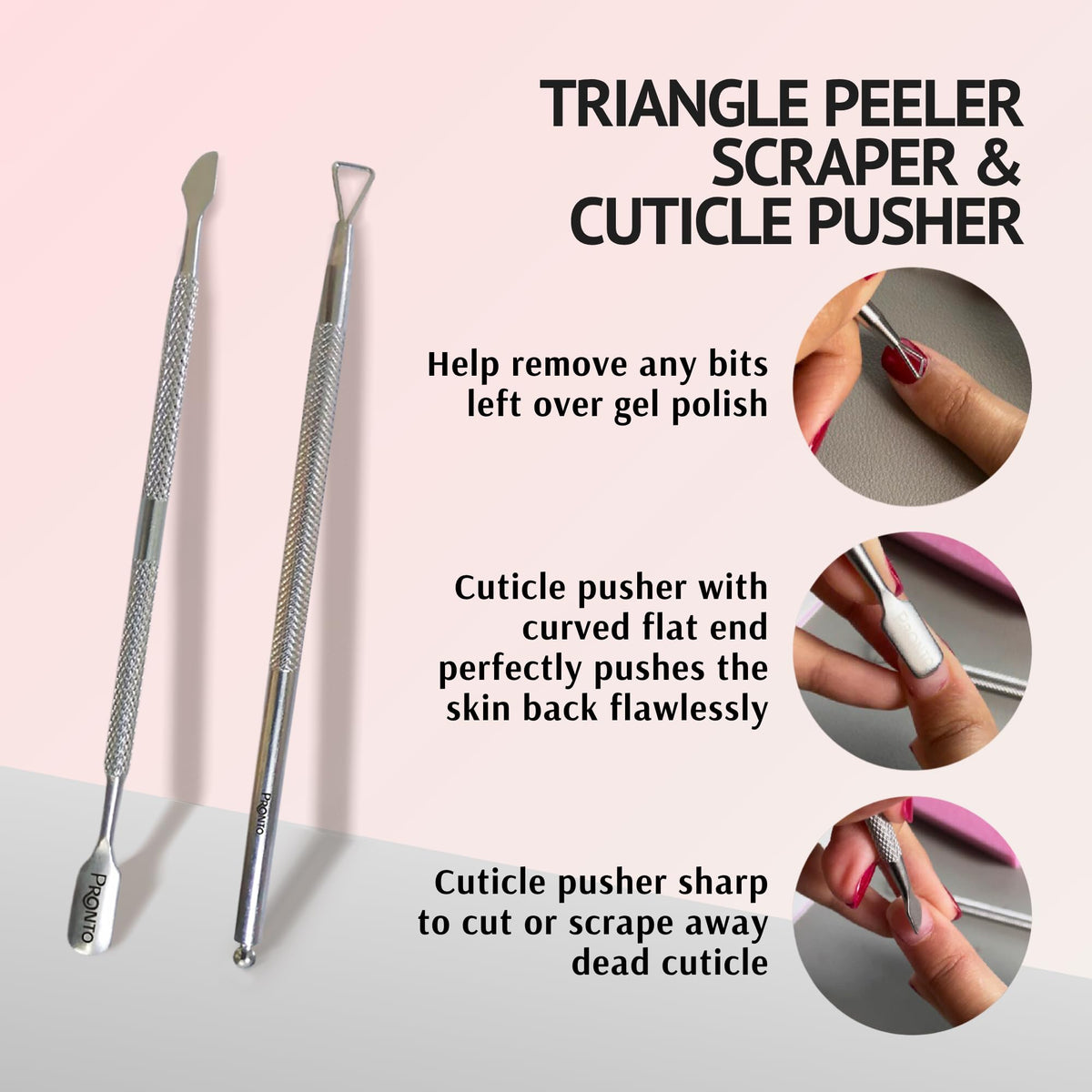 Grattoir à ongles et pousse-cuticule Pronto