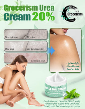 Grocerism Crème pour Pieds 20% Urée 540g ingrédients naturels