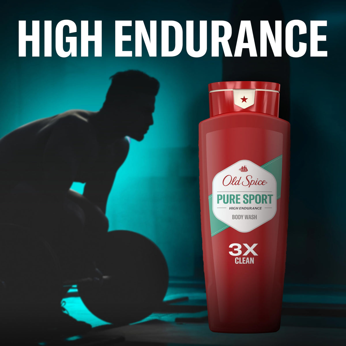 Gros plan sur l'étiquette du gel douche Old Spice