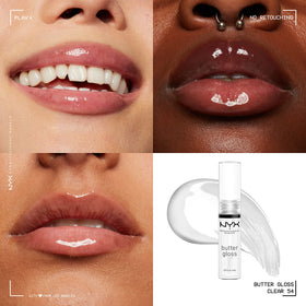 Gros plan sur la texture crémeuse du Butter Gloss NYX