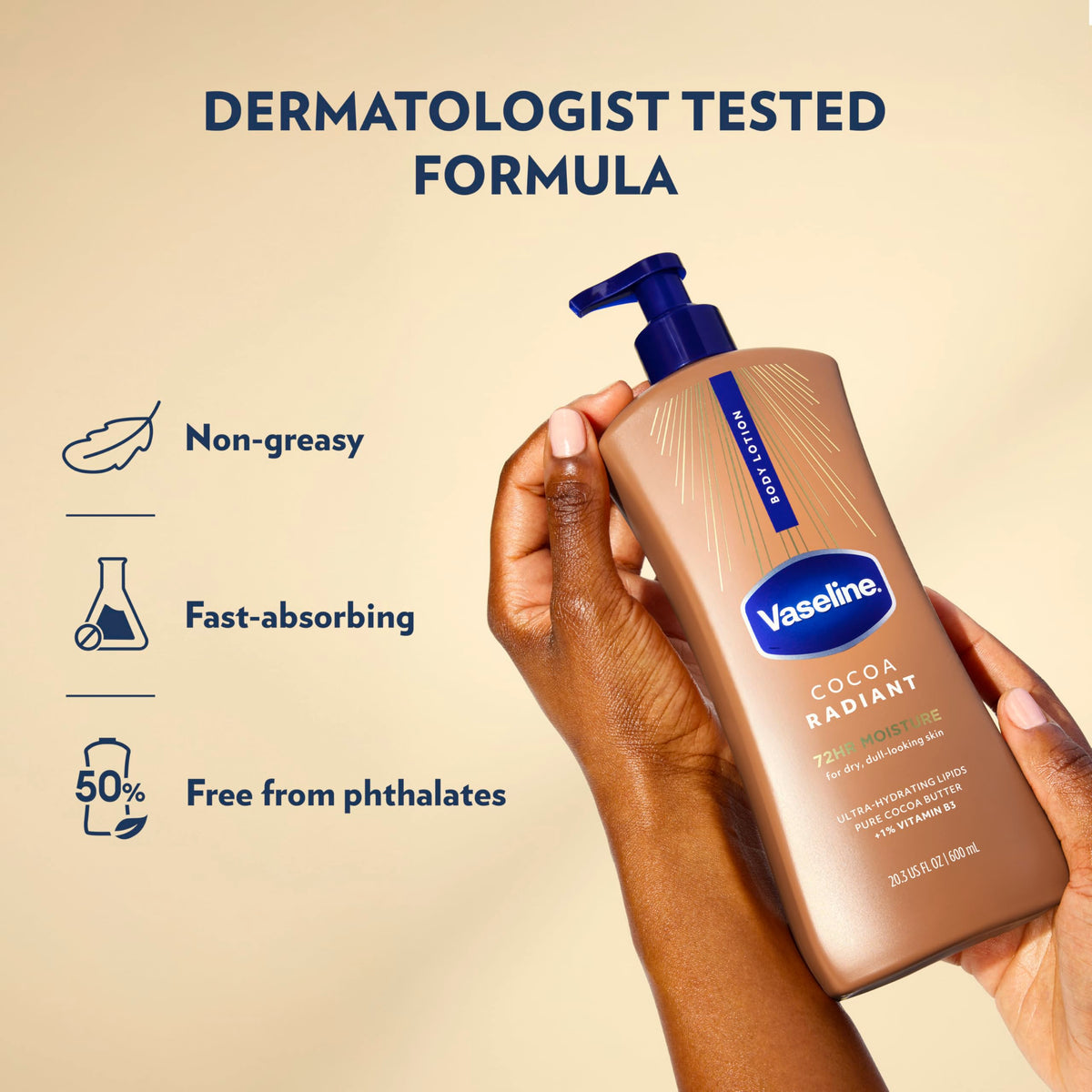 Gros plan sur la texture de la Lotion Corps Vaseline