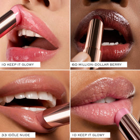 Gros plan sur la texture du baume à lèvres Lancôme