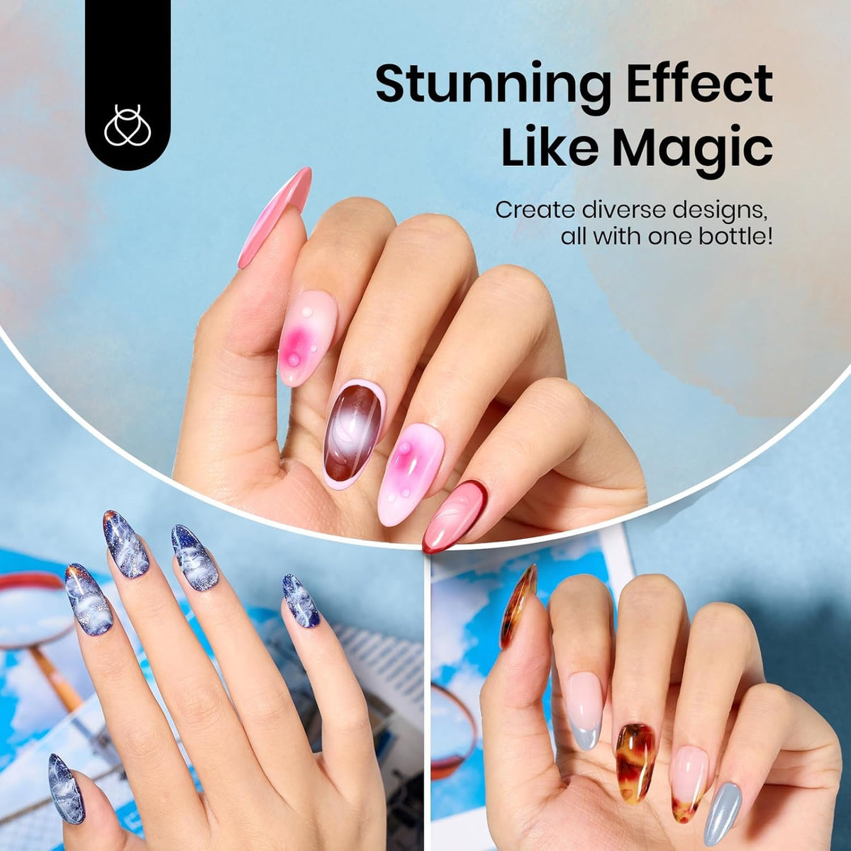Gros plan sur la texture du vernis à ongles blooming 20ML