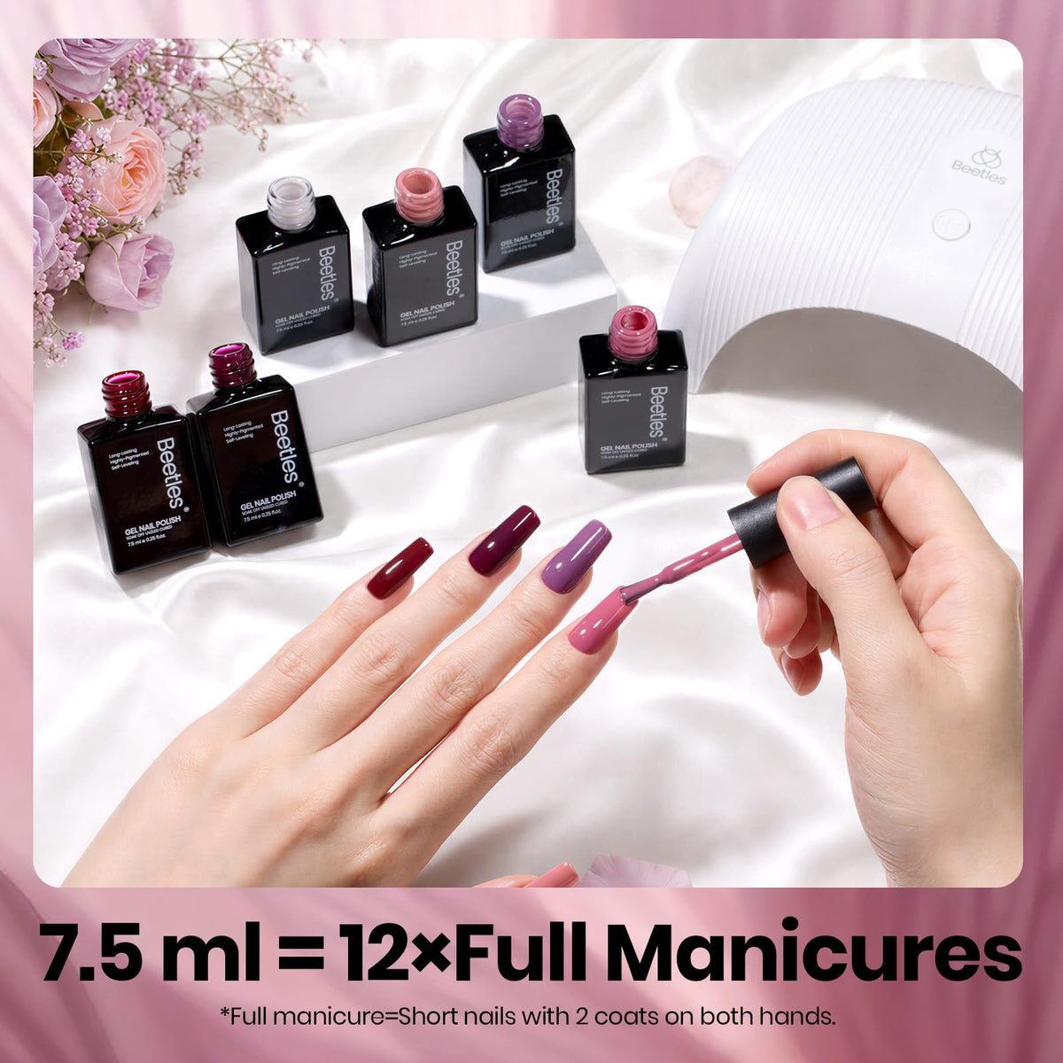 Gros plan sur la texture du vernis gel beetles