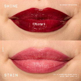Gros plan sur la texture glossy du Lip IV de NYX
