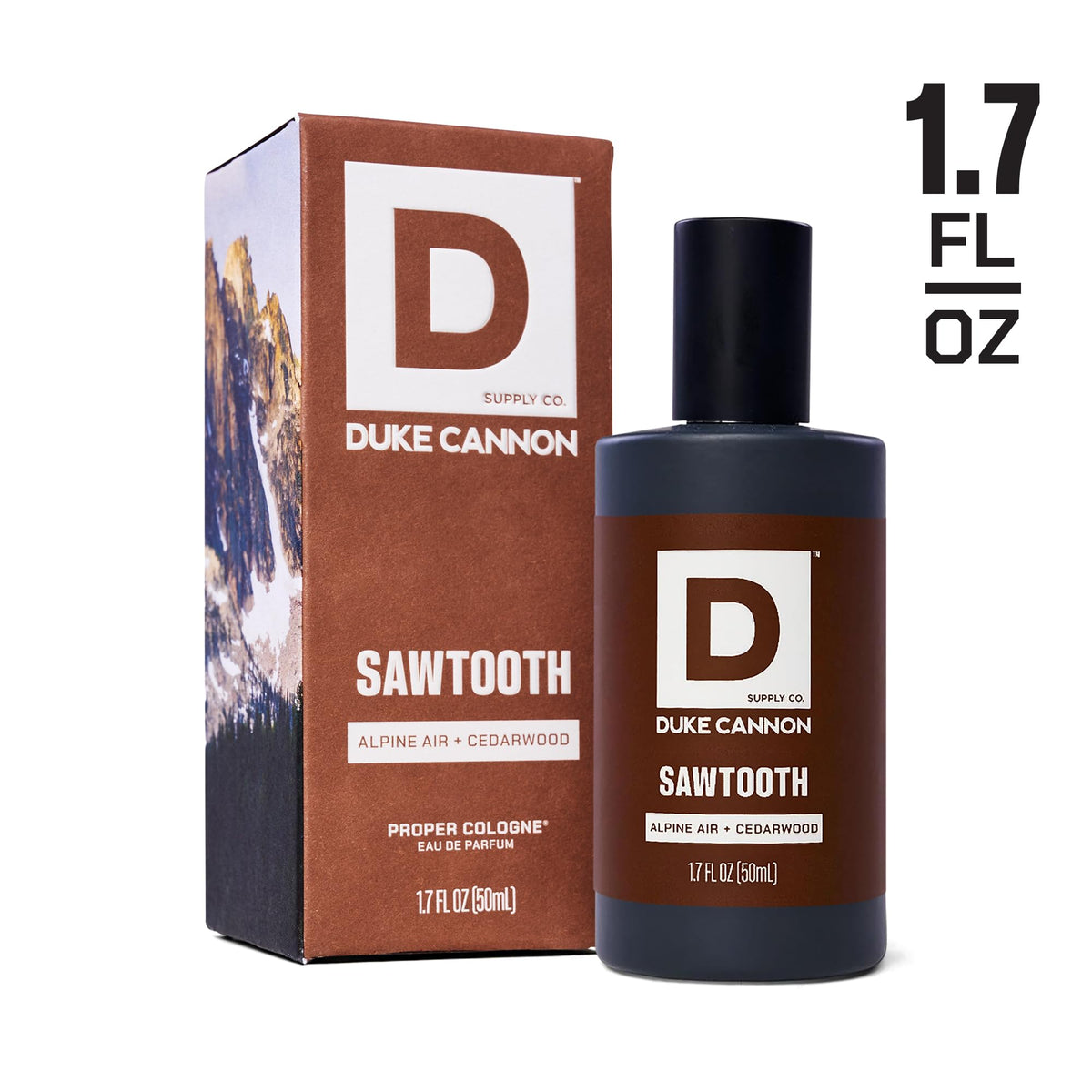 Gros plan sur le bouchon en verre du parfum Duke Cannon