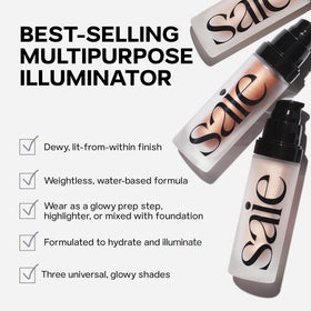 Gros plan sur le flacon du Saie Mini Glowy Super Gel