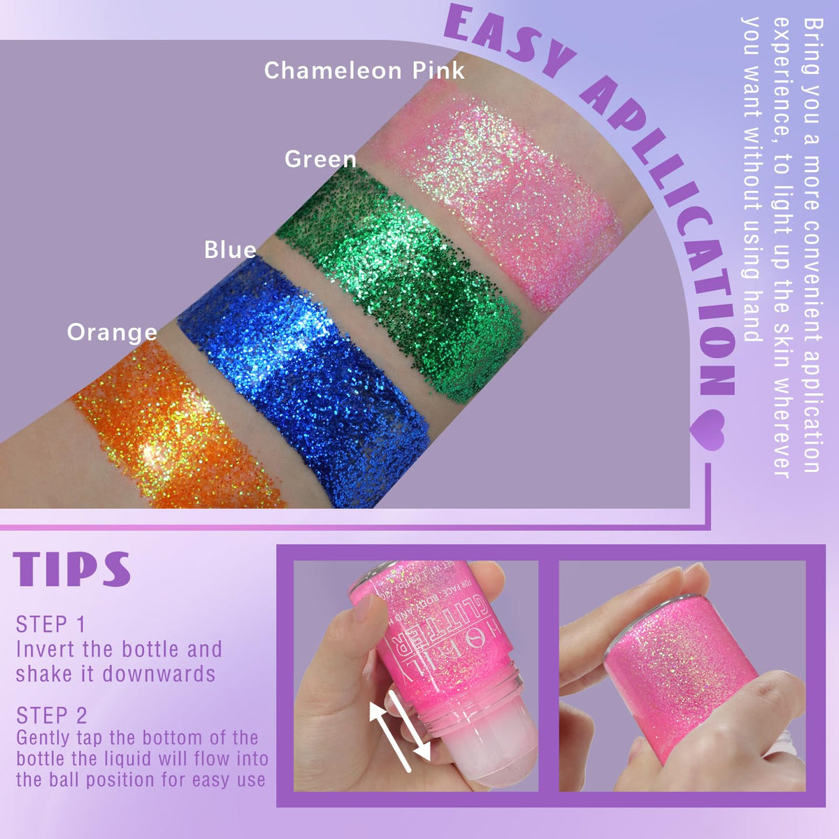 Gros plan sur le gel pailleté holographique HOSAILY