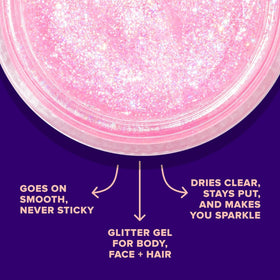 Gros plan sur le gel pailleté UNICORN SNOT avec éclat visible