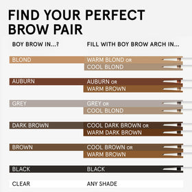 Gros plan sur le Gel Pomade Boy Brow de Glossier, blond