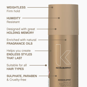 Gros plan sur le spray KEVIN.MURPHY SESSION.SPRAY