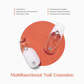 Gros plan sur le tube de gel d'extension d'ongles beetles