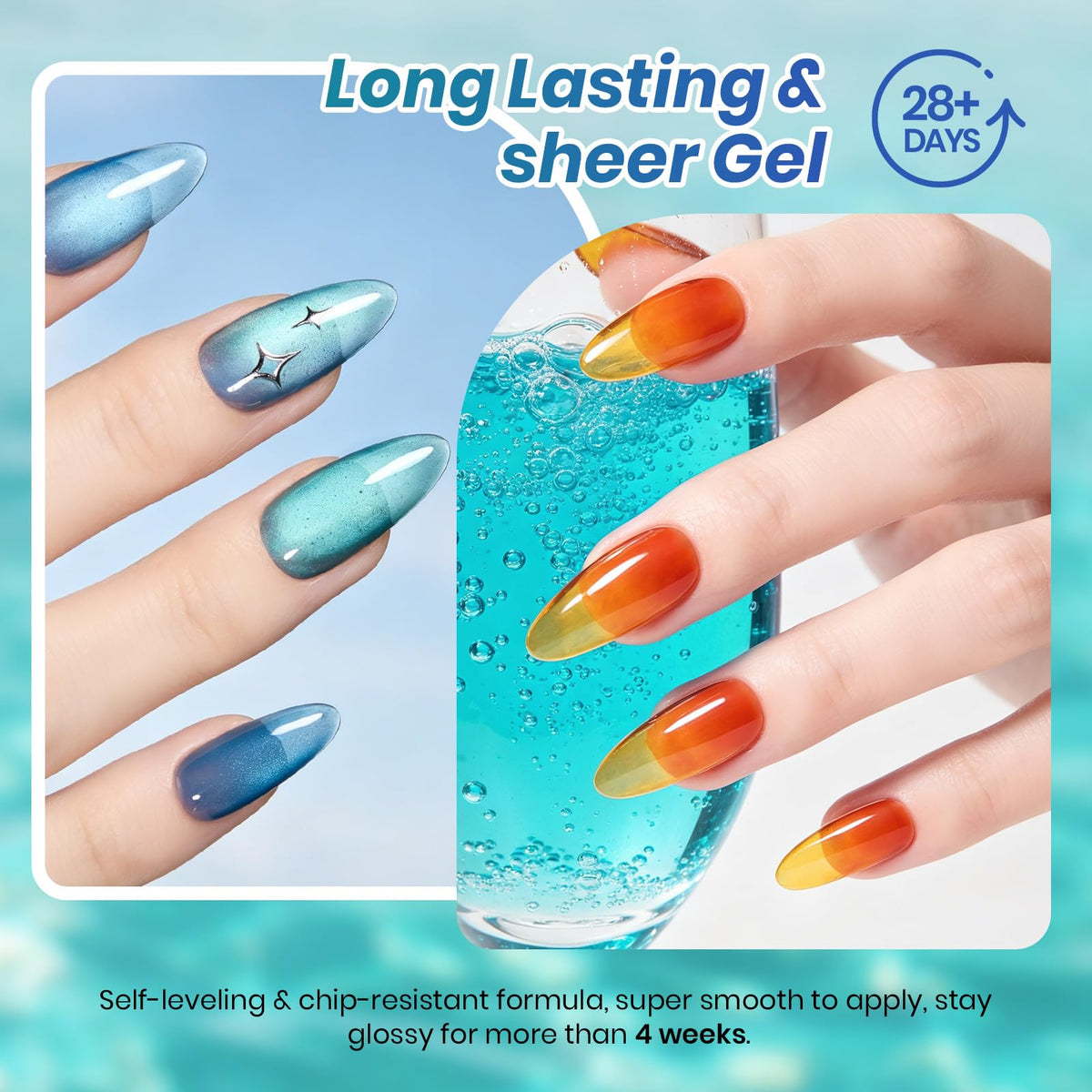 Gros plan sur le vernis gel Luminous Cocktail de beetles