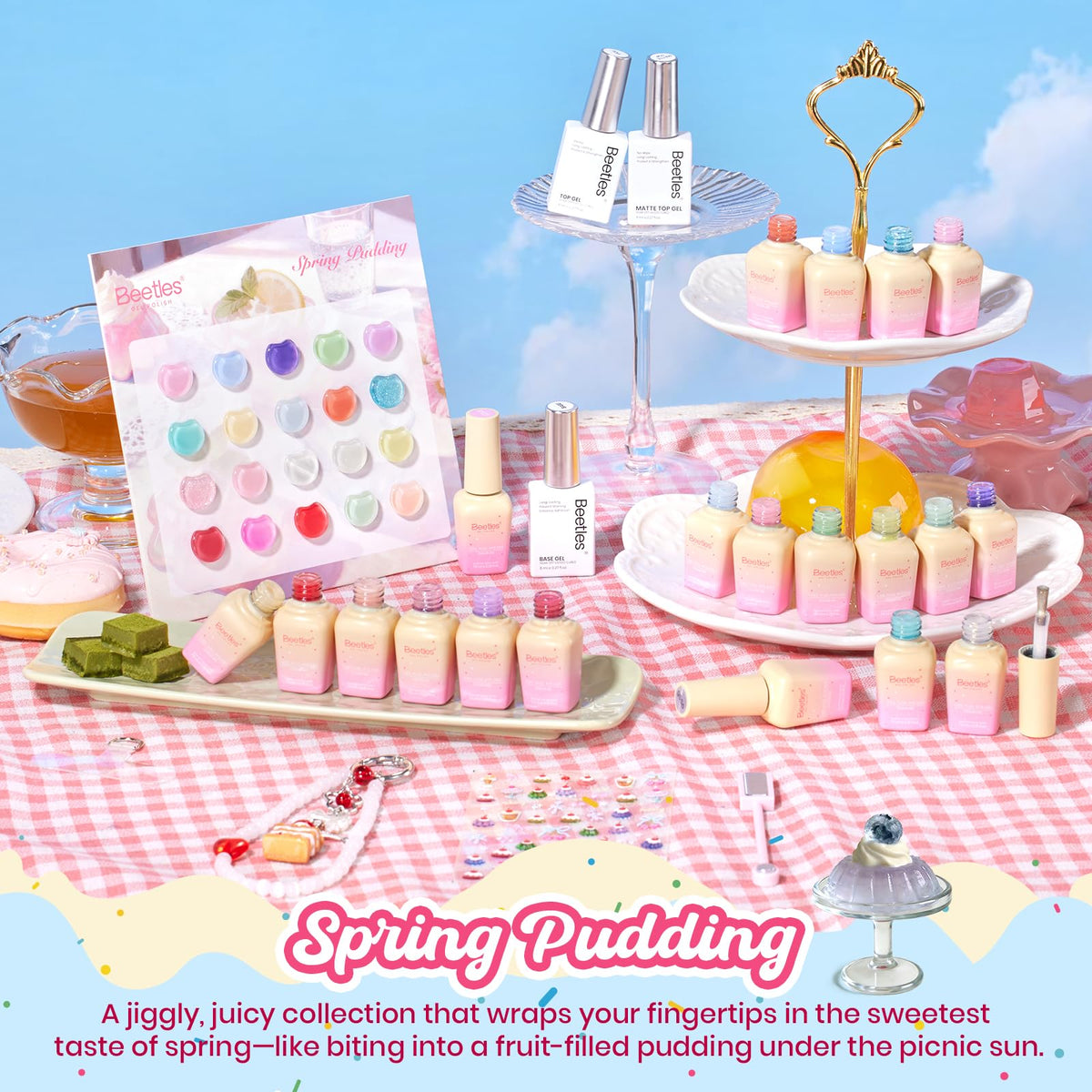 Gros plan sur les flacons de vernis à ongles jelly gel de 7,5 ml