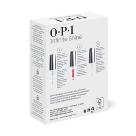 Gros plan sur les flacons de vernis OPI Infinite Shine avec couleurs variées