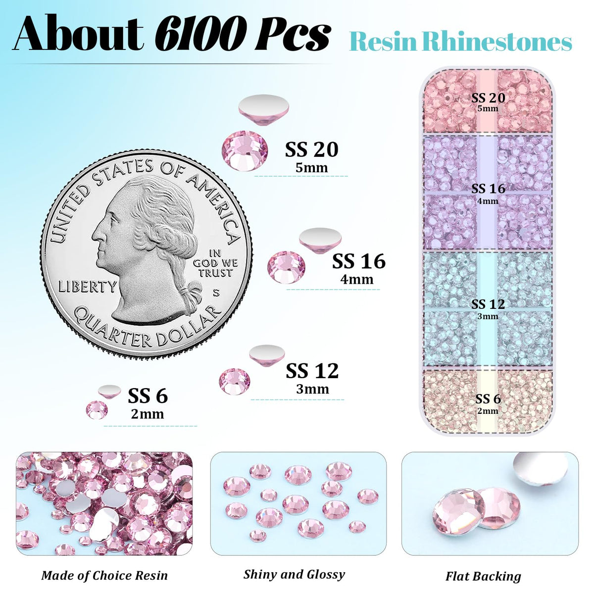 Gros plan sur les rhinestones plats TINKRSTUFF en résine