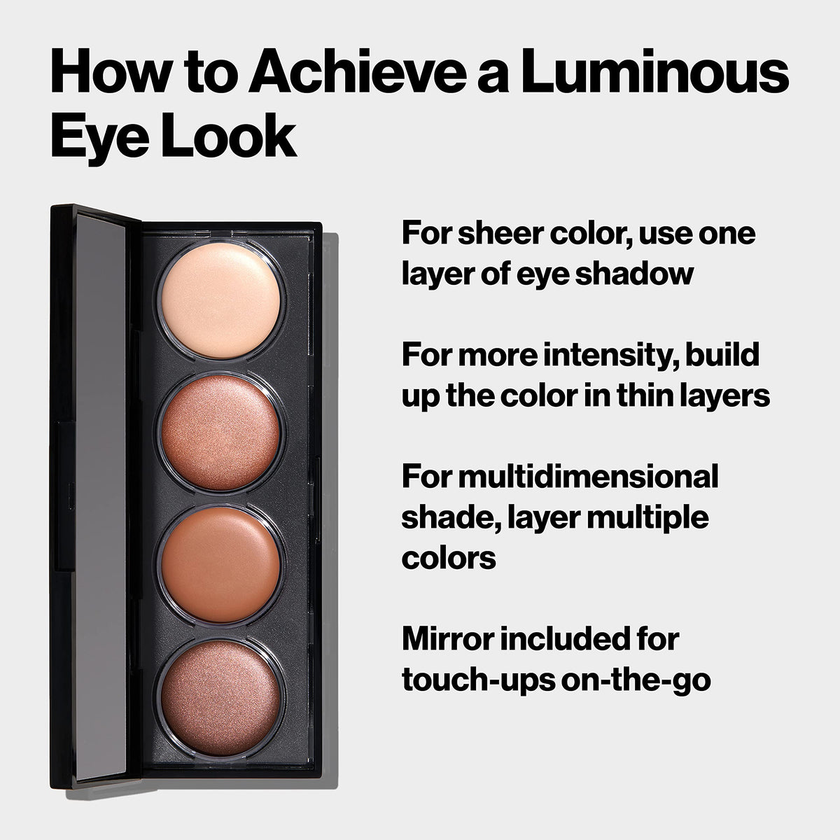 Gros plan sur les teintes de la Palette Crème Ombre à Paupières REVLON