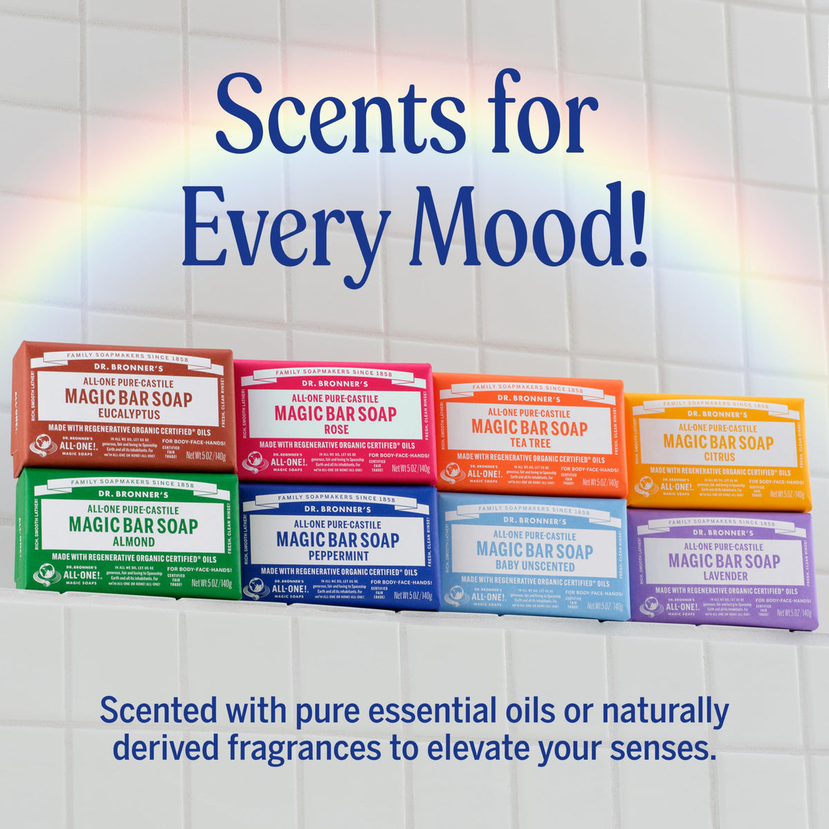Gros plan sur une barre de savon Dr. Bronner's