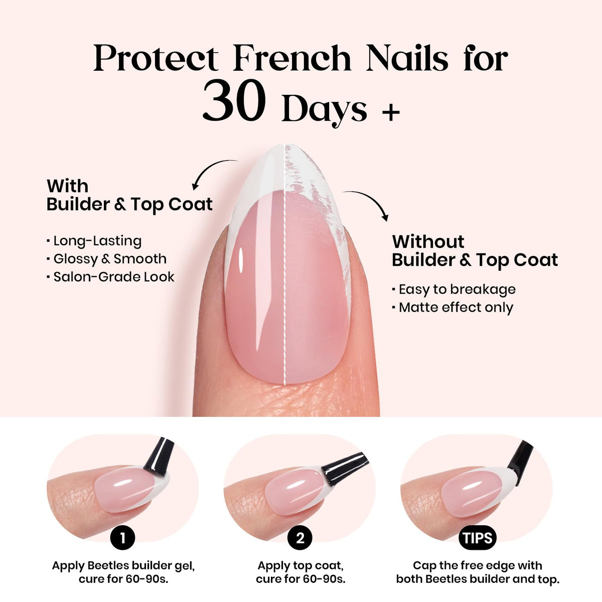 Groupe d'ongles pressés Beetles avec strass et peinture
