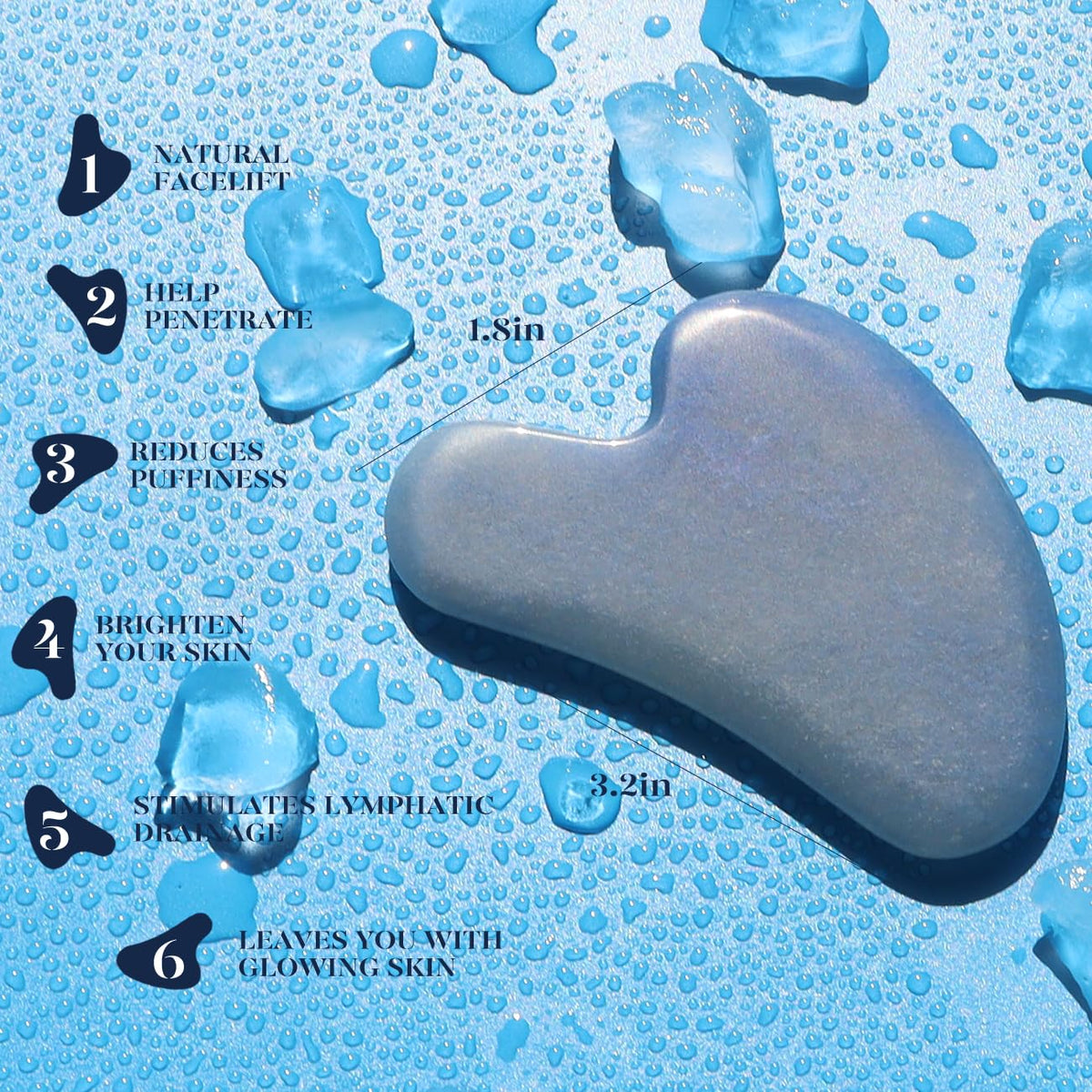 Gua Sha BAIMEI pour le visage en pierre naturelle