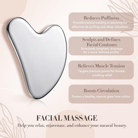 Gua Sha Nuanchu posé sur une table avec des produits de soin de la peau