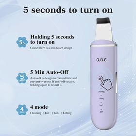 GUGUG spatule de nettoyage de peau violet avec mode de fonctionnement