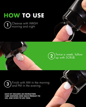Guide d'utilisation du kit de soin de la peau Tiege Hanley